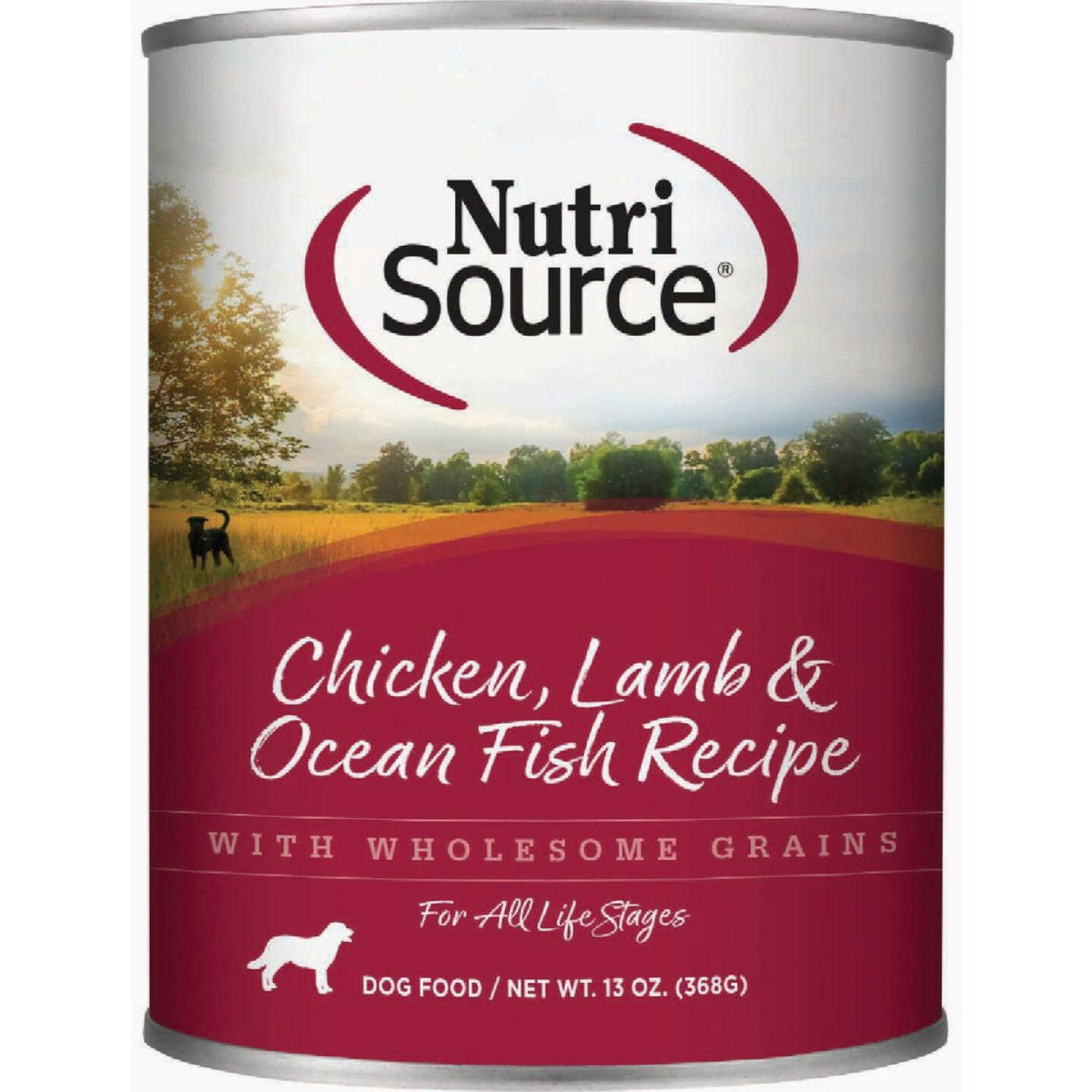 NutriSource Adult Chicken, Lamb & Ocean Fish Recipe Can Dog Food, 13 Oz. Image 1