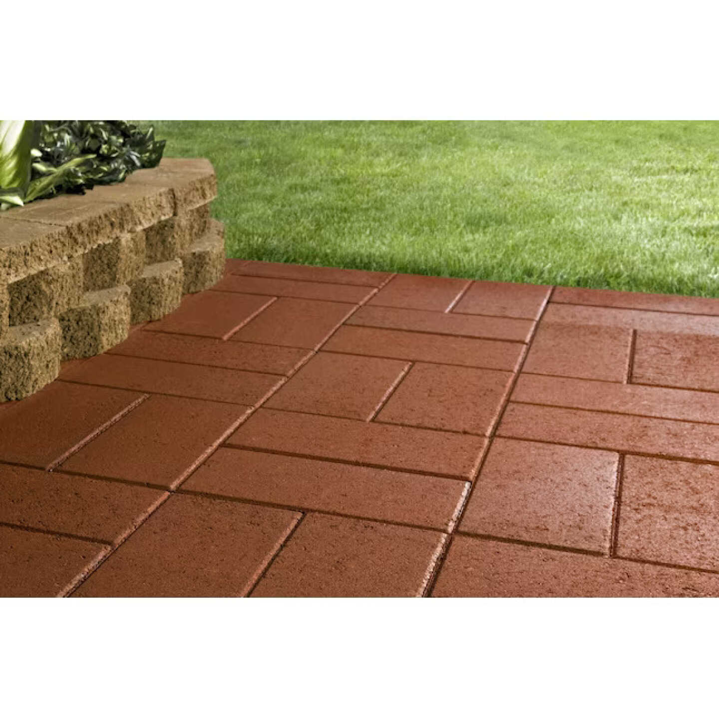 Oldcastle Red Rectangle Concrete Stepping Stone Image 2