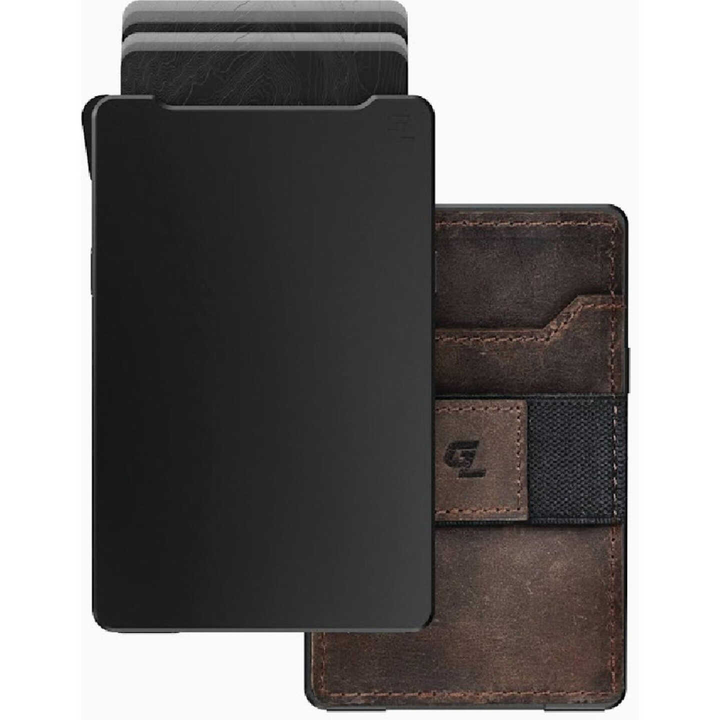 Groove Life Groove Wallet Midnight Black With Brown Leather Sleeve Image 1