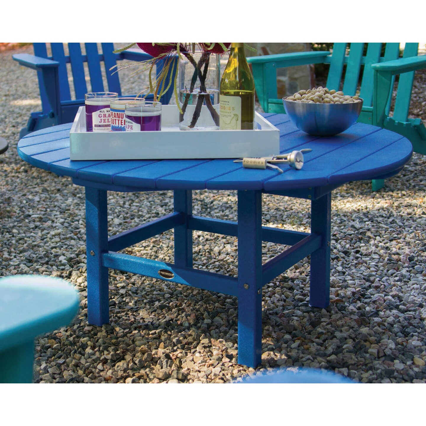 POLYWOOD® Round 37 Inch Conversation Table in Black Image 2