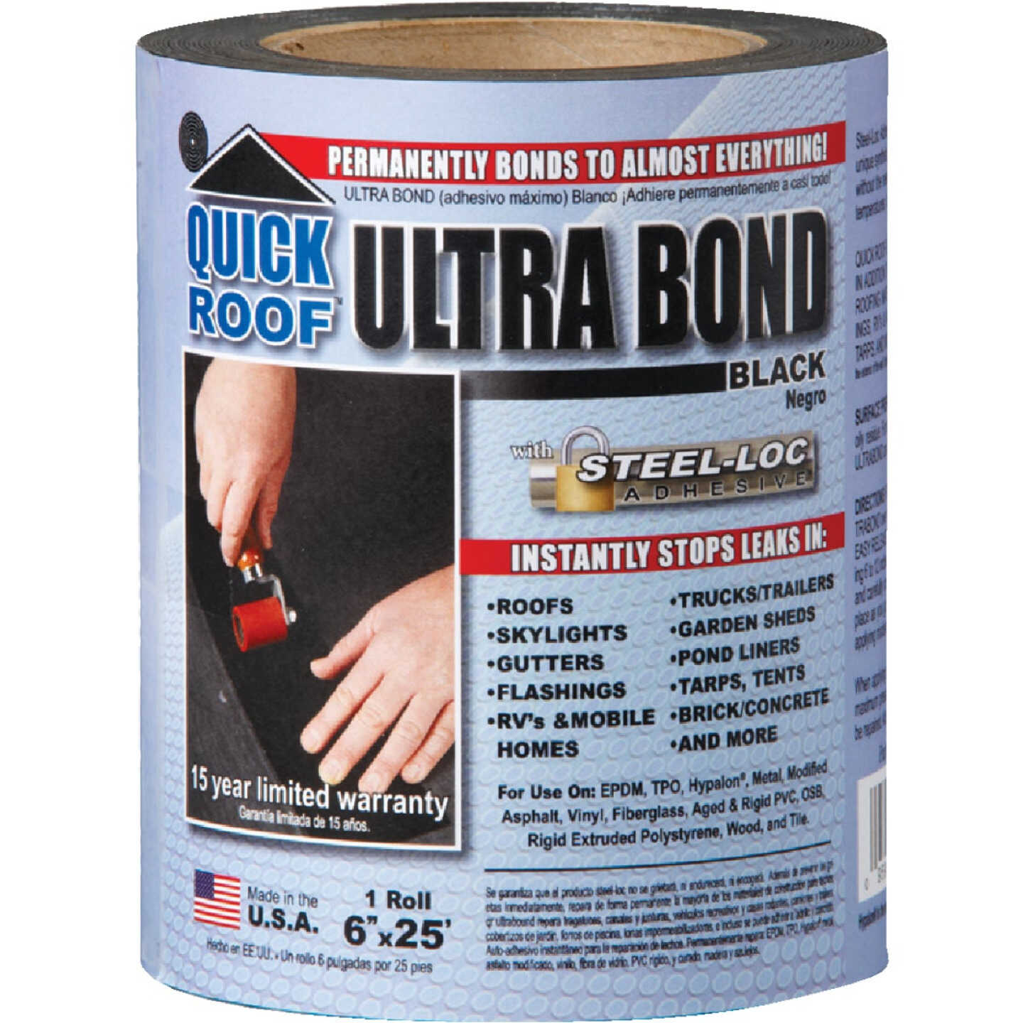 Quick Roof Ultra Bond 6 In. x 25 Ft. Instant Self-Adhesive Roof Repair Image 1