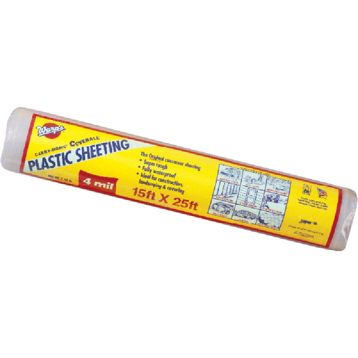Warp's Coverall 15 Ft. x 25 Ft. Clear 4 Mil. Plastic Sheeting