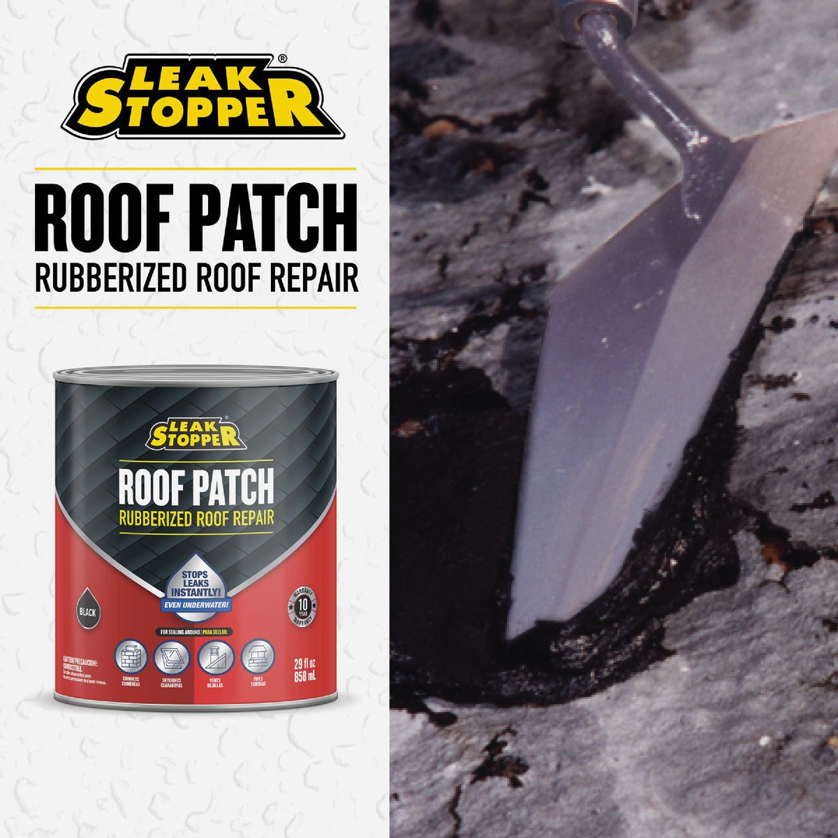 Black Jack Leak Stopper 1 Qt. Rubberized Roof Patch Image 3