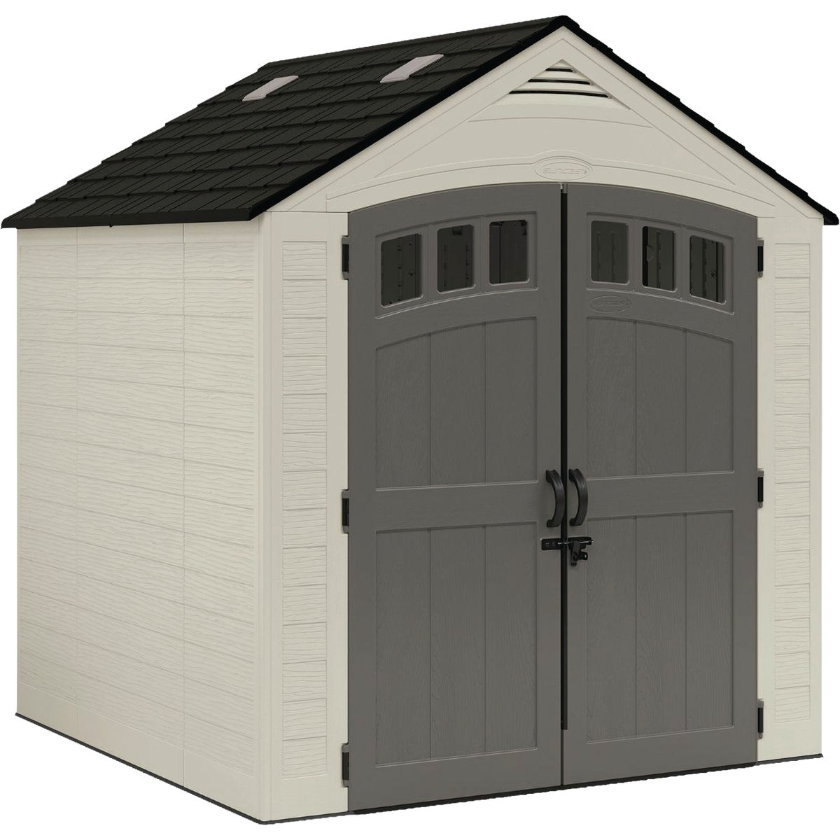 Suncast Carlisle 7 Ft. x 7 Ft. Double Resin Storage Shed with Reinforced Floor Reinforced Floor