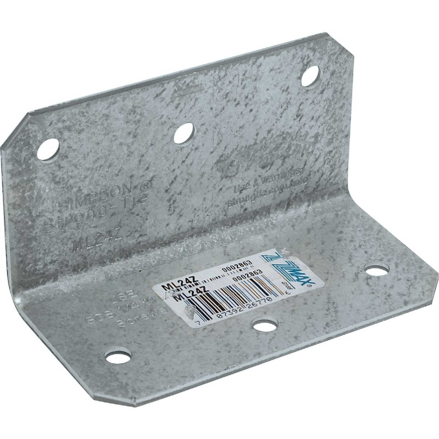 Simpson Strong-Tie ZMAX 2 In. x 4 In. 12 ga Galvanized Medium L Angle Image 1