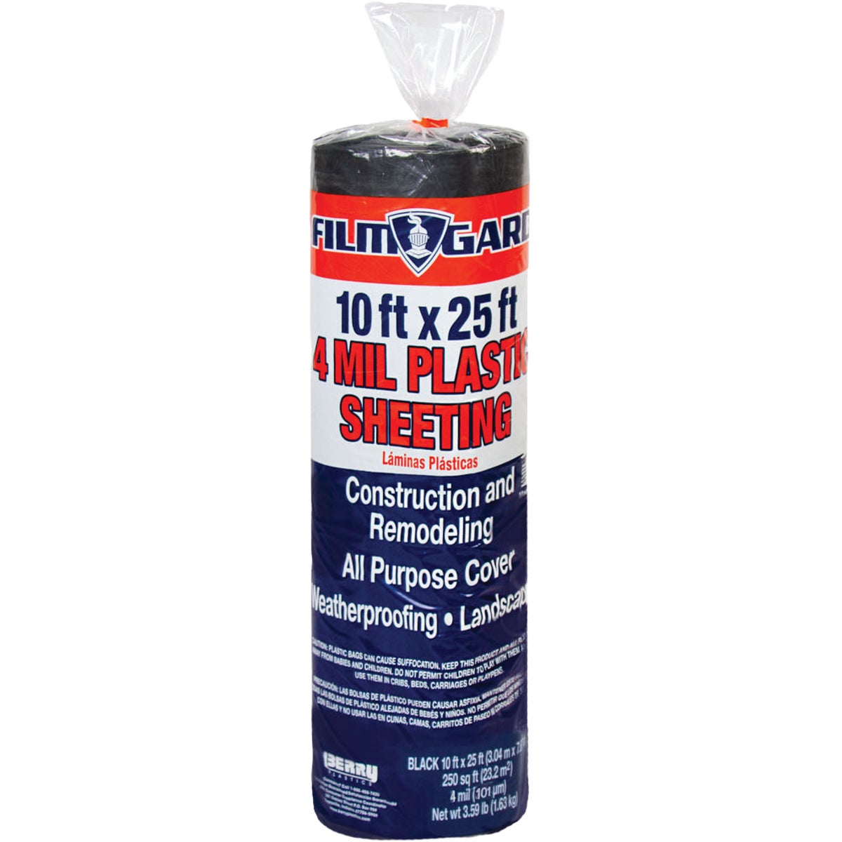 Film-Gard 10 Ft. x 25 Ft. Black 4 Mil Poly Film Sheeting Image 2