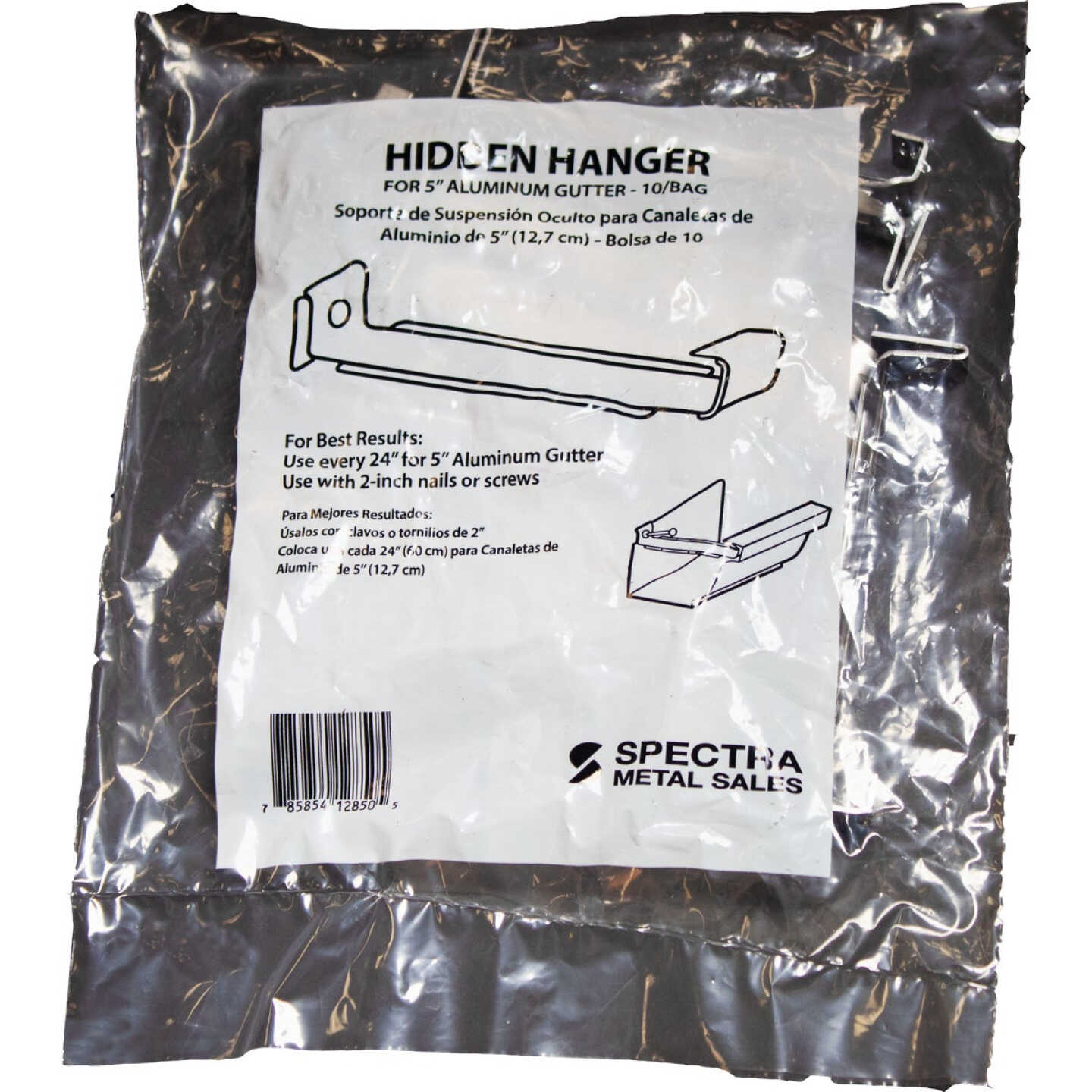 Spectra Metals K Style Aluminum Hidden Gutter Hanger Bracket, (10-Pack) Image 1