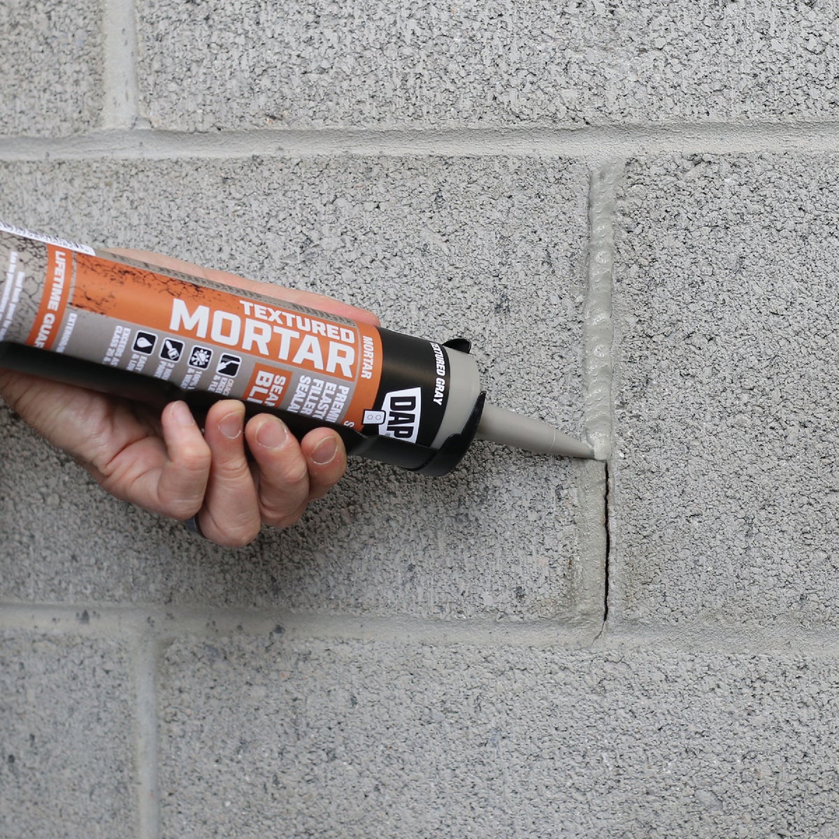 DAP Textured Mortar 10.1 Oz. Gray Premium Elastomeric Filler & Sealant Image 5