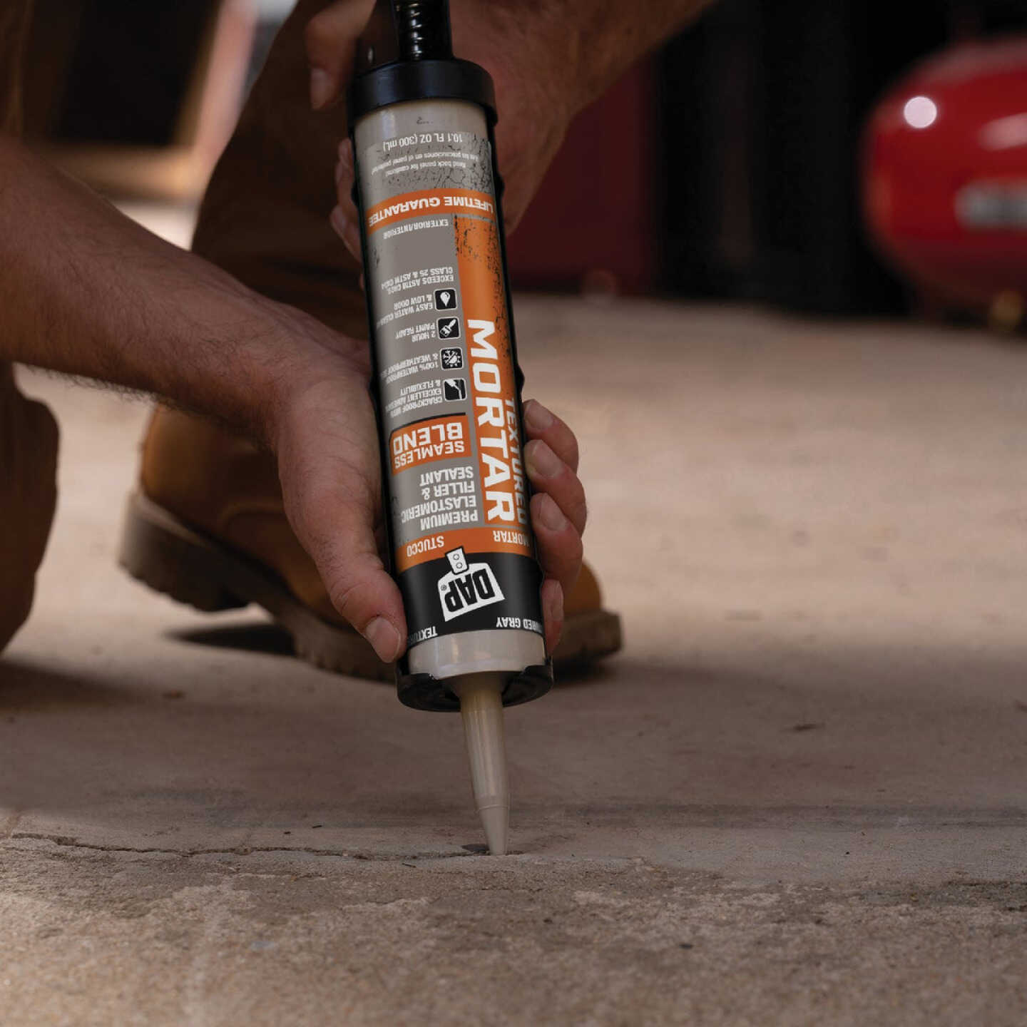 DAP Textured Mortar 10.1 Oz. Gray Premium Elastomeric Filler & Sealant Image 6
