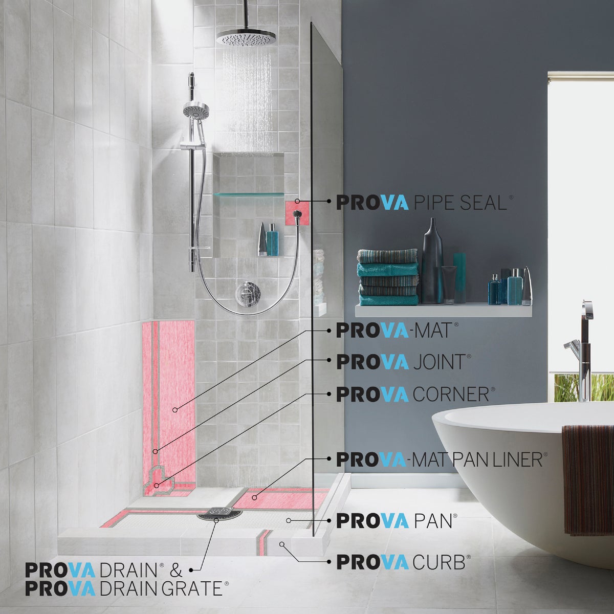 M-D Building Products PROVA NICHE 3-3/8 In. x 12 In. Glass Shelf Image 2