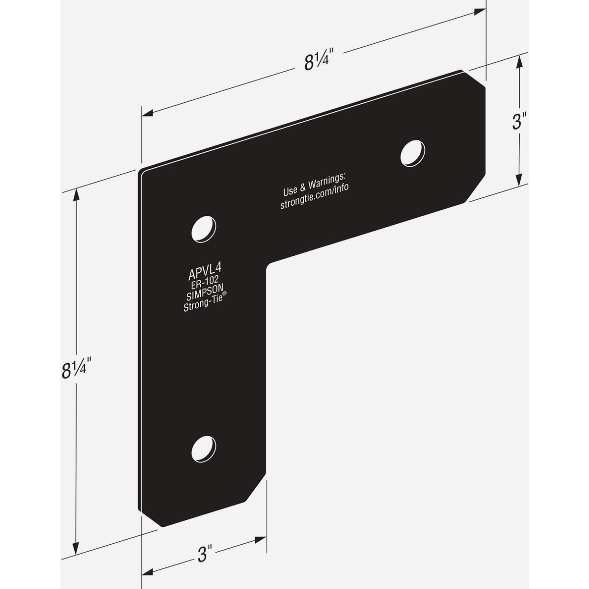 Simpson Strong-Tie Outdoor Accents Avant Collection ZMAX 4X4 Black L Strap Image 2