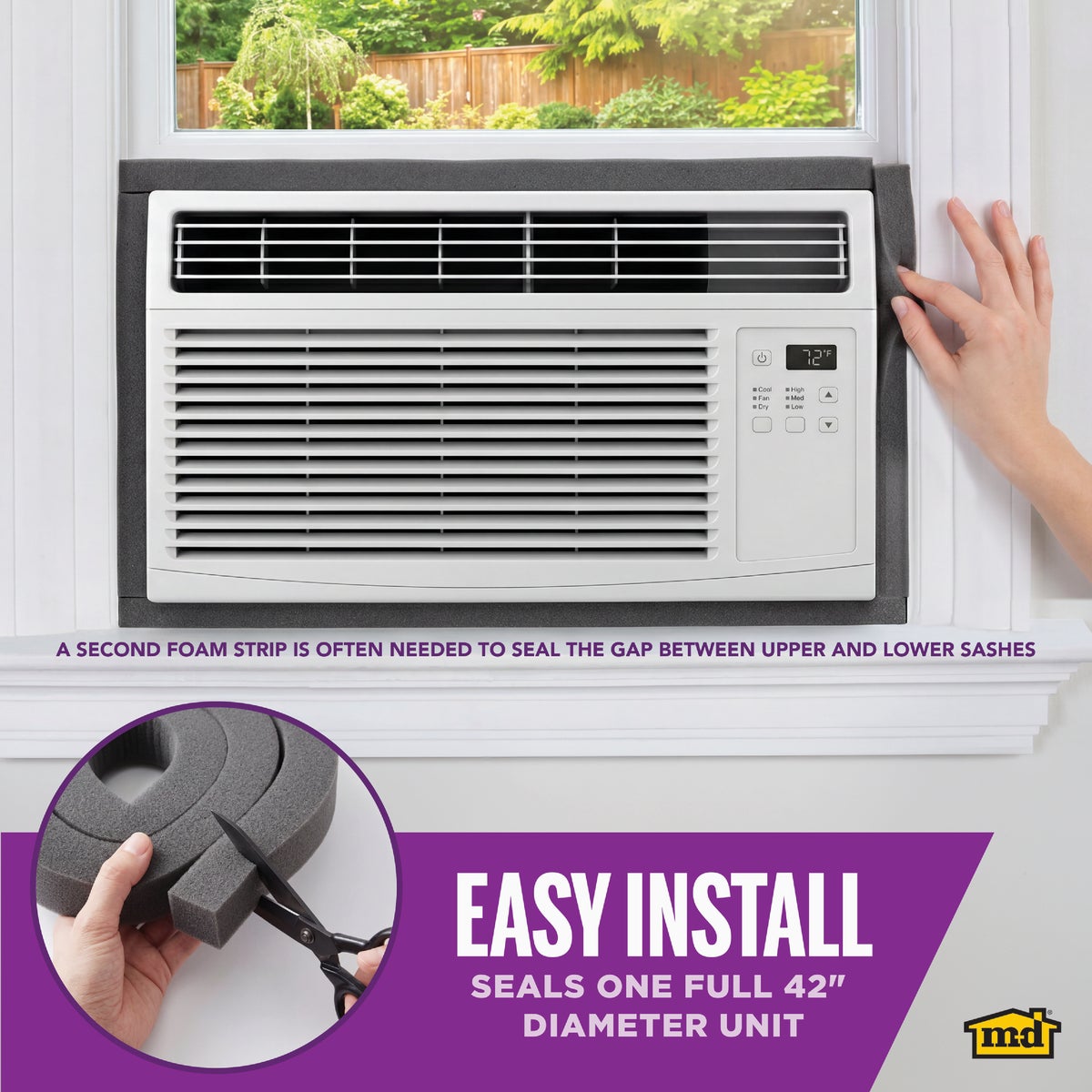M-D Building Products 2-1/4 In. X 42 In. Gray Air Conditioner Weatherseal for Window Units Image 3