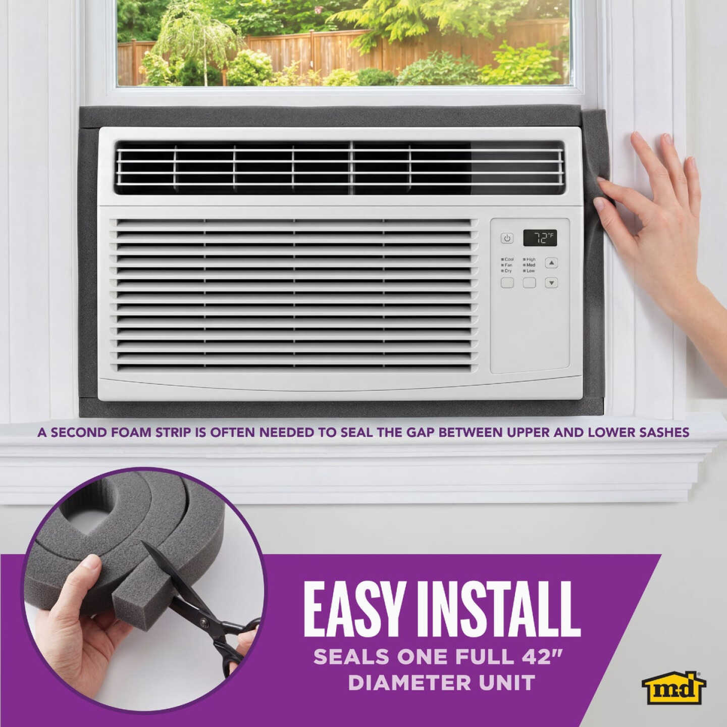 M-D Building Products 2-1/4 In. X 42 In. Gray Air Conditioner Weatherseal for Window Units Image 3