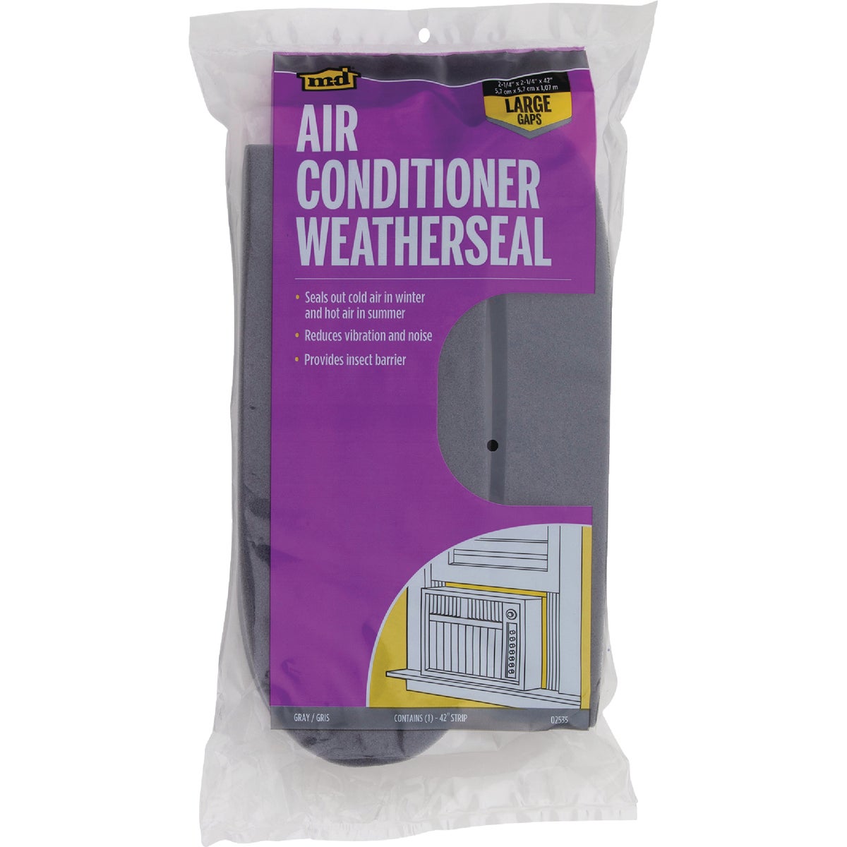 M-D Building Products 2-1/4 In. X 42 In. Gray Air Conditioner Weatherseal for Window Units Image 7