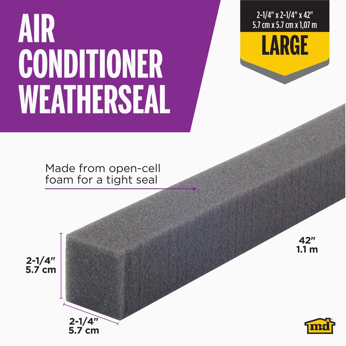 M-D Building Products 2-1/4 In. X 42 In. Gray Air Conditioner Weatherseal for Window Units Image 2