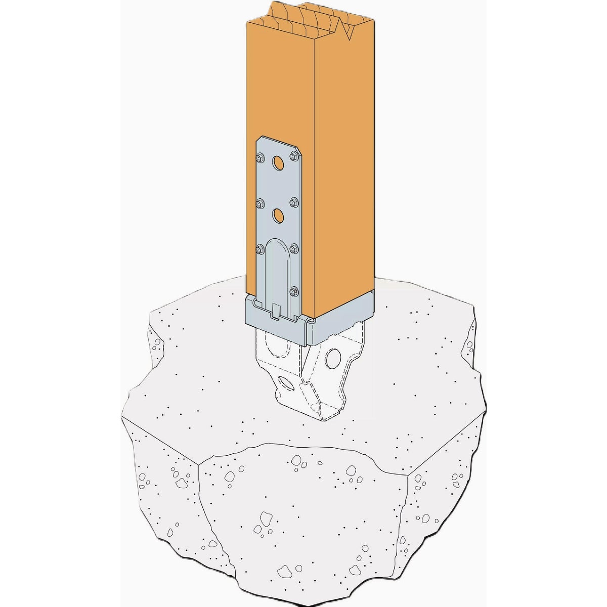 Simpson Strong-Tie ZMAX 4 In. x 4 In. 12 ga Galvanized Standoff Post Base Image 2