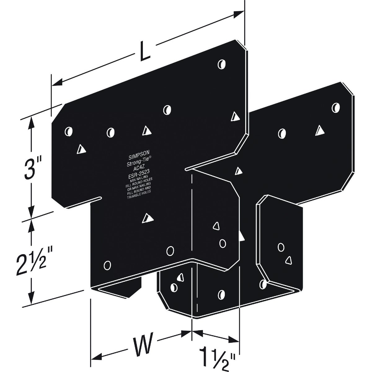 Simpson Strong-Tie Outdoor Accents ZMAX 4 In. x 4 In. Black Adjustable Post Cap Image 3