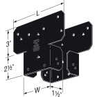 Simpson Strong-Tie Outdoor Accents ZMAX 4 In. x 4 In. Black Adjustable Post Cap Image 3