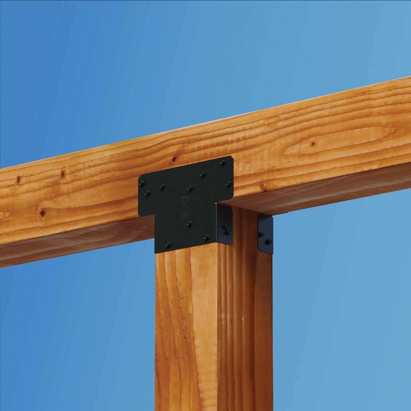 Simpson Strong-Tie Outdoor Accents ZMAX 6 In. x 6 In. Black Adjustable Post Cap Image 2
