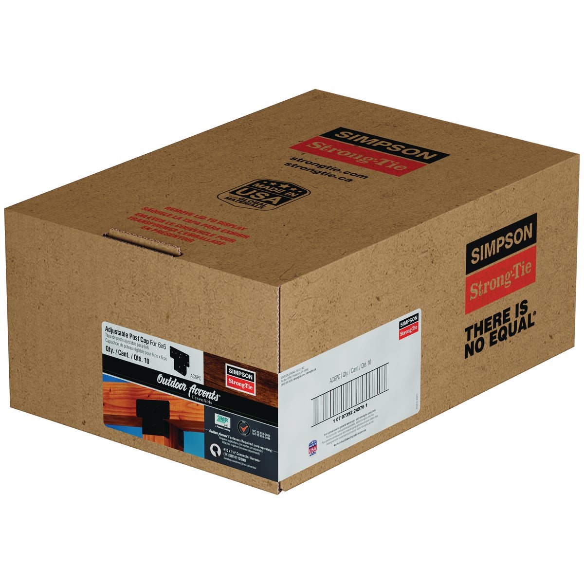 Simpson Strong-Tie Outdoor Accents ZMAX 6 In. x 6 In. Black Adjustable Post Cap Image 6