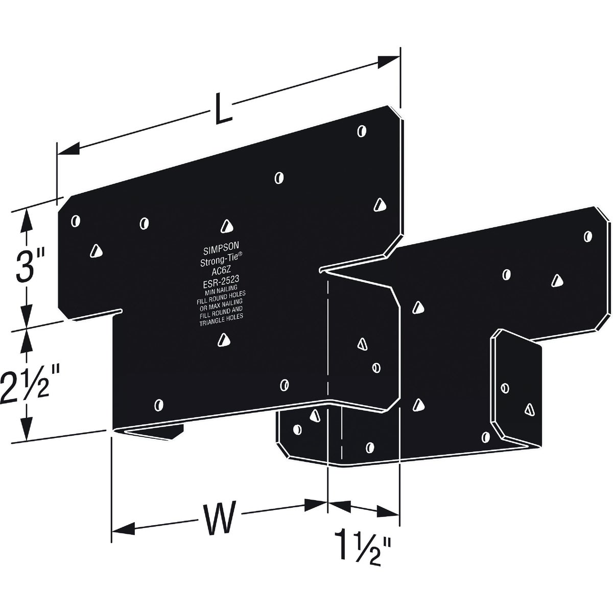 Simpson Strong-Tie Outdoor Accents ZMAX 6 In. x 6 In. Black Adjustable Post Cap Image 4