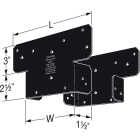 Simpson Strong-Tie Outdoor Accents ZMAX 6 In. x 6 In. Black Adjustable Post Cap Image 4