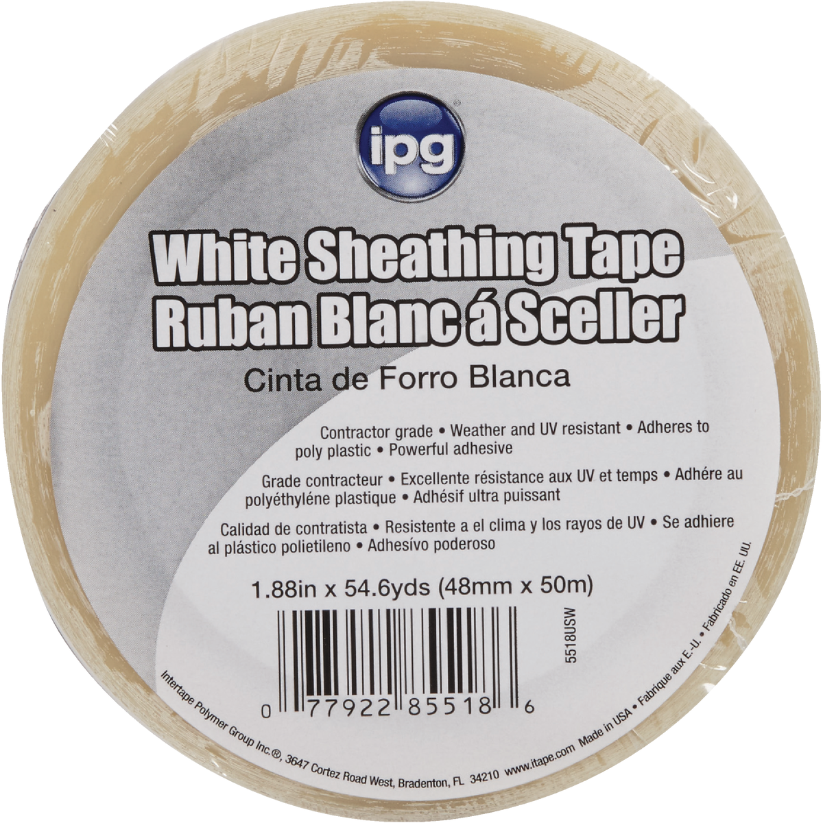 IPG 1.89 In. x 55 Yds. White Sheathing Tape Image 2