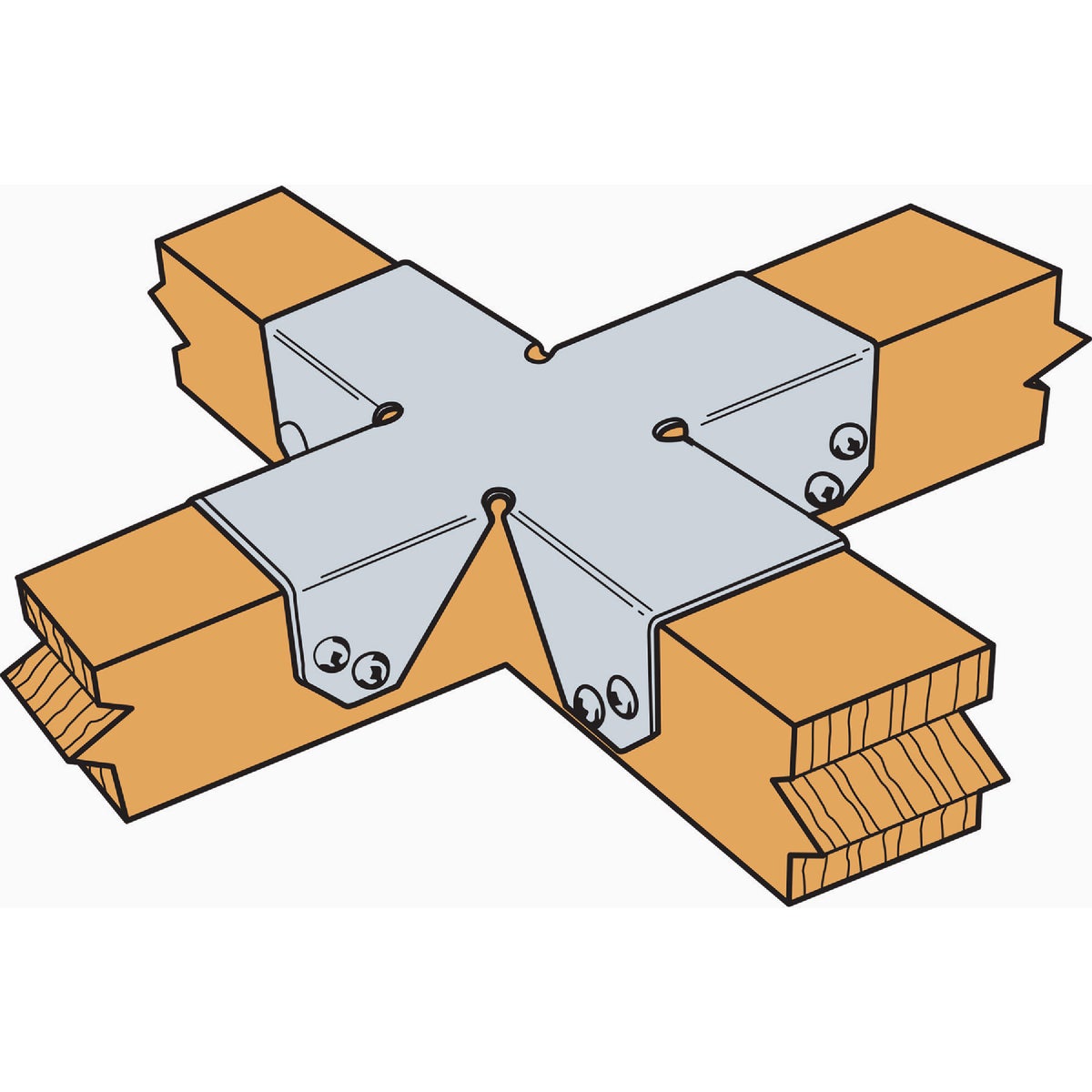 Simpson Strong-Tie FWH2 FWH 18 ga Four-Way Joist Connector Image 2