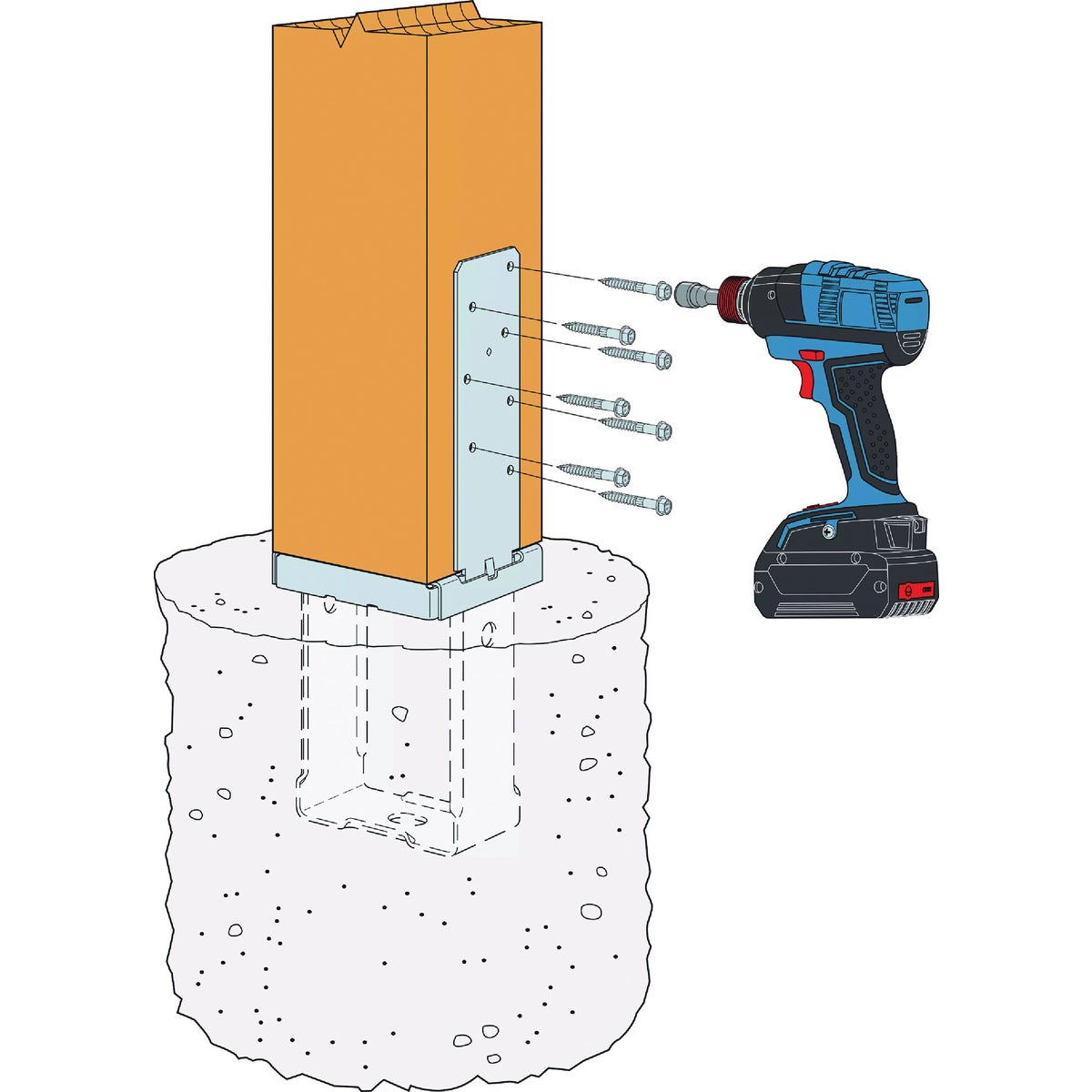 Simpson Strong-Tie 6 In. x 6 In. 12 ga Hot Dipped Galvanized Standoff Column Base Image 3