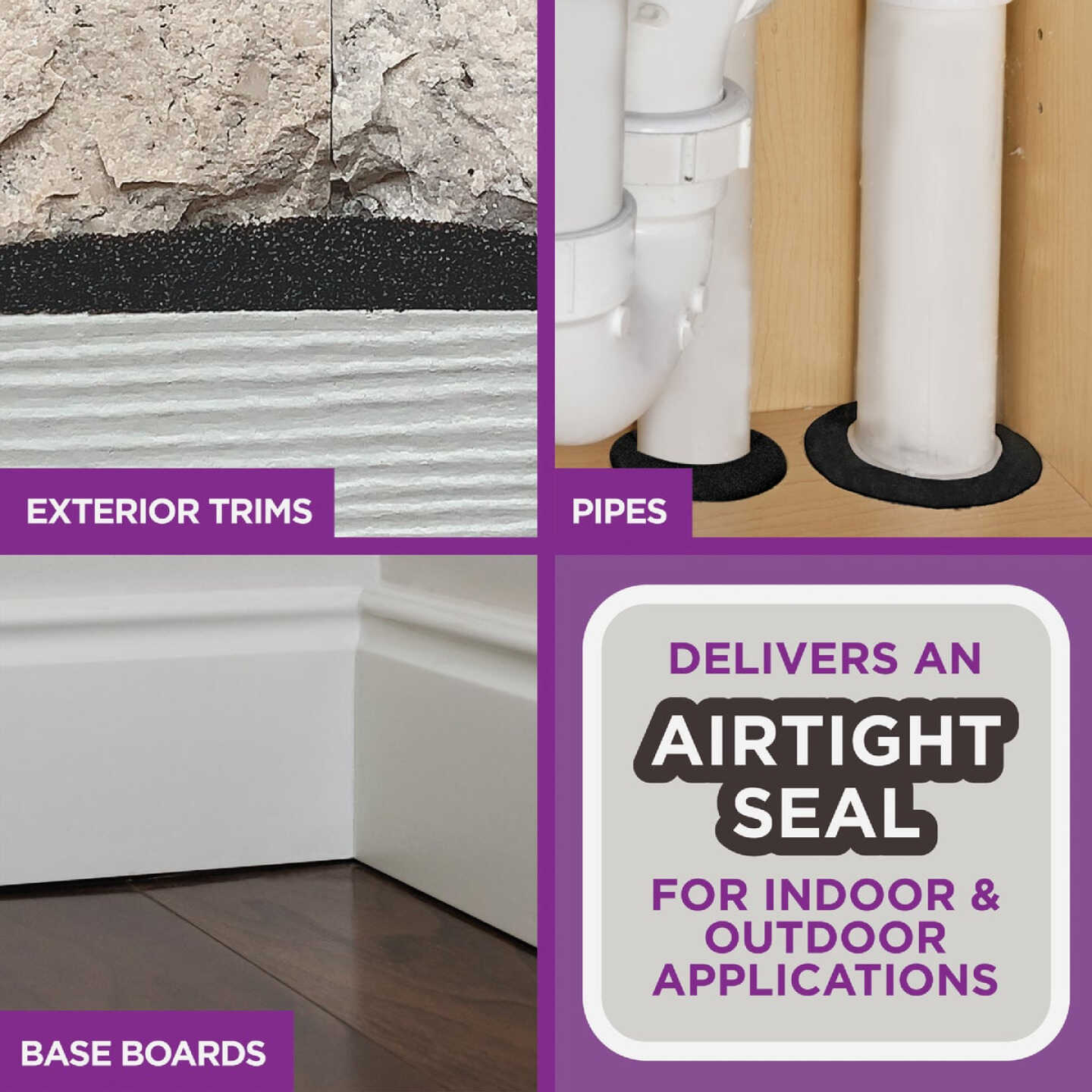 M-D Building Products PLATINUM 1-1/2 In. Black Expandable Foam Weatherseal for Uneven Gaps Image 6