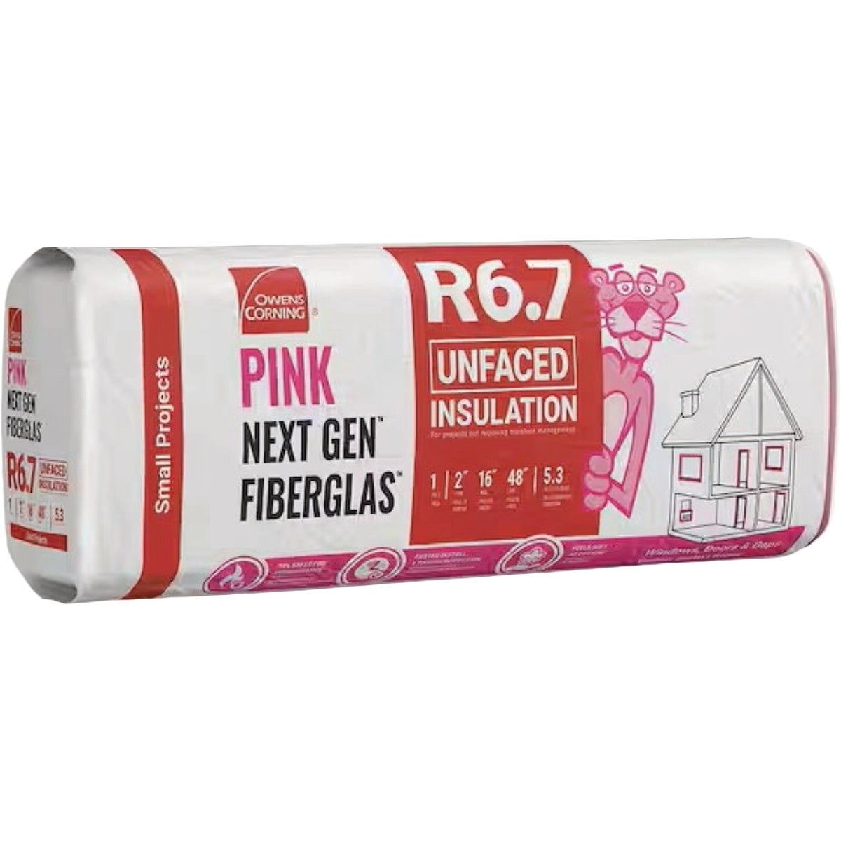 Owens Corning R-6 16 In. x 48 In. x 2 Ft. Greenguard Unfaced Roll Fiberglass Insulation