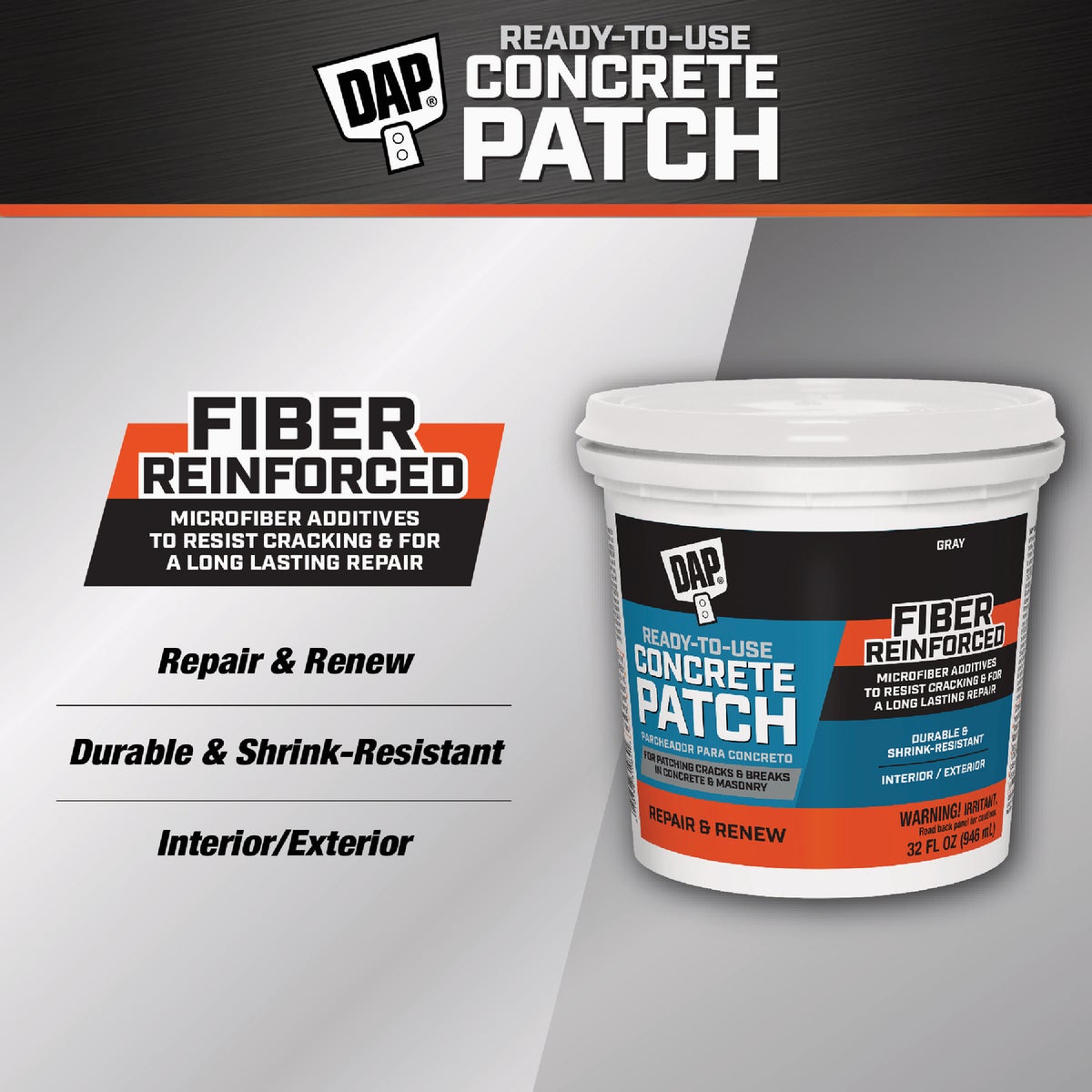 DAP 32 Oz. Ready-to-Use Concrete Patch, Gray Image 2