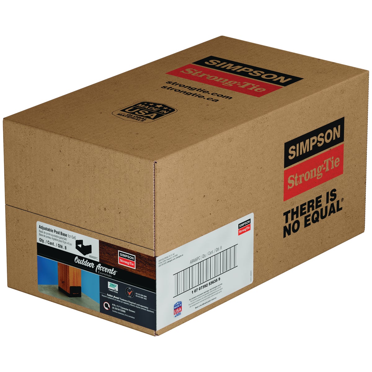 Simpson Strong-Tie ZMAX 6X6 Black Adjustable Standoff Post Base Image 4