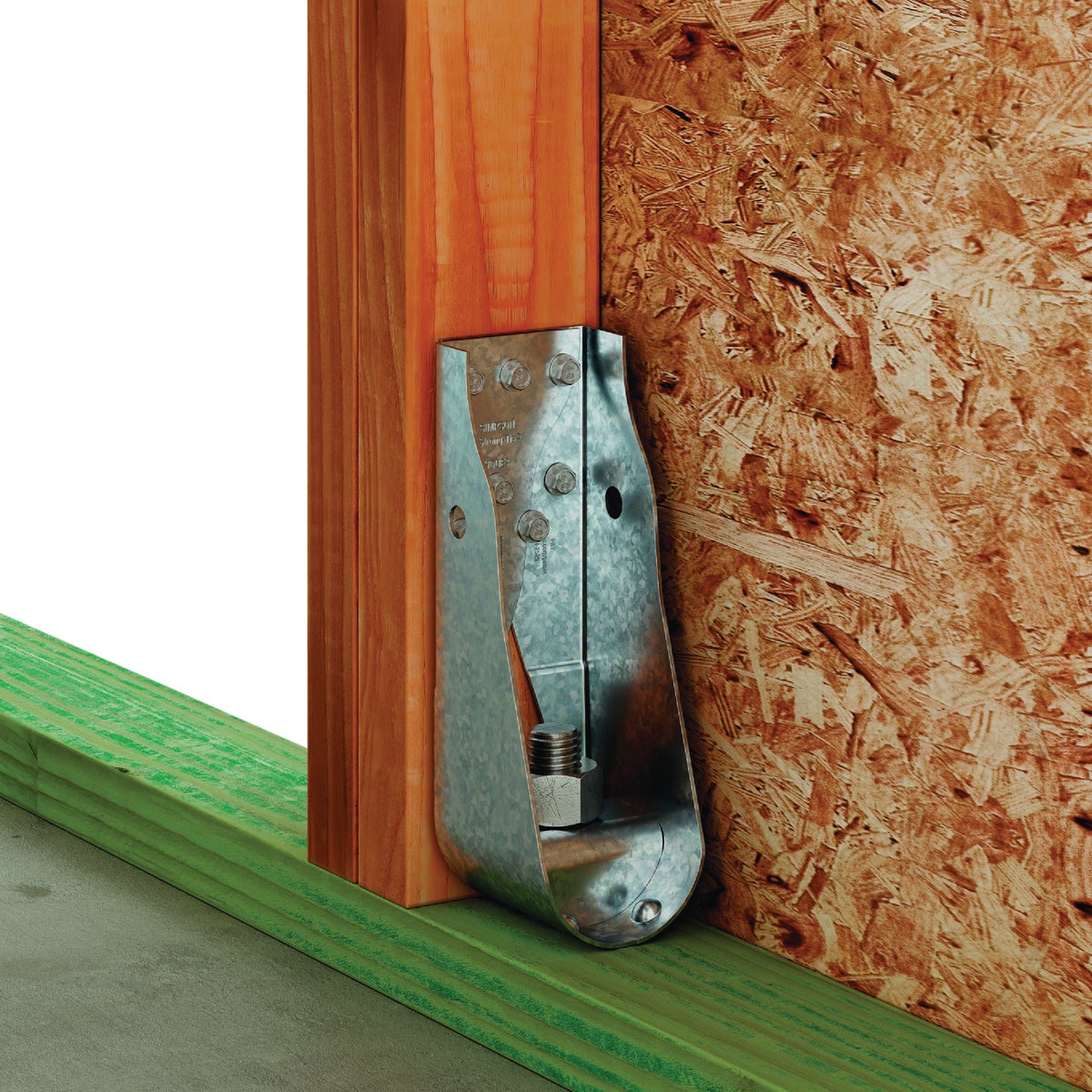 Simpson Strong-Tie 2.89 In. W x 14.8 In. H x 3.32 In. B 14 ga Galvanized Predeflected Holdown Image 2