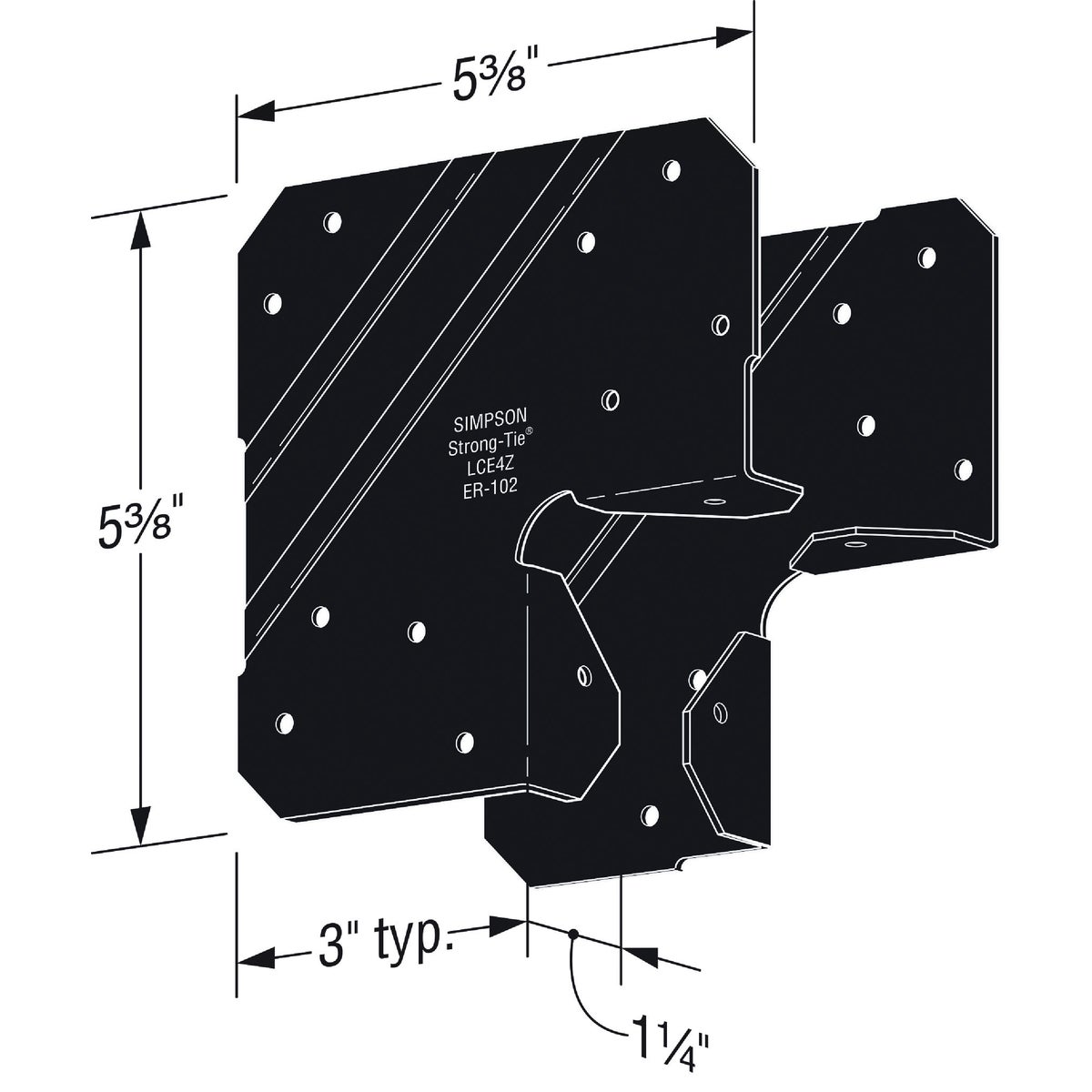 Simpson Strong-Tie Outdoor Accents ZMAX 4X Black End Post Cap Image 3