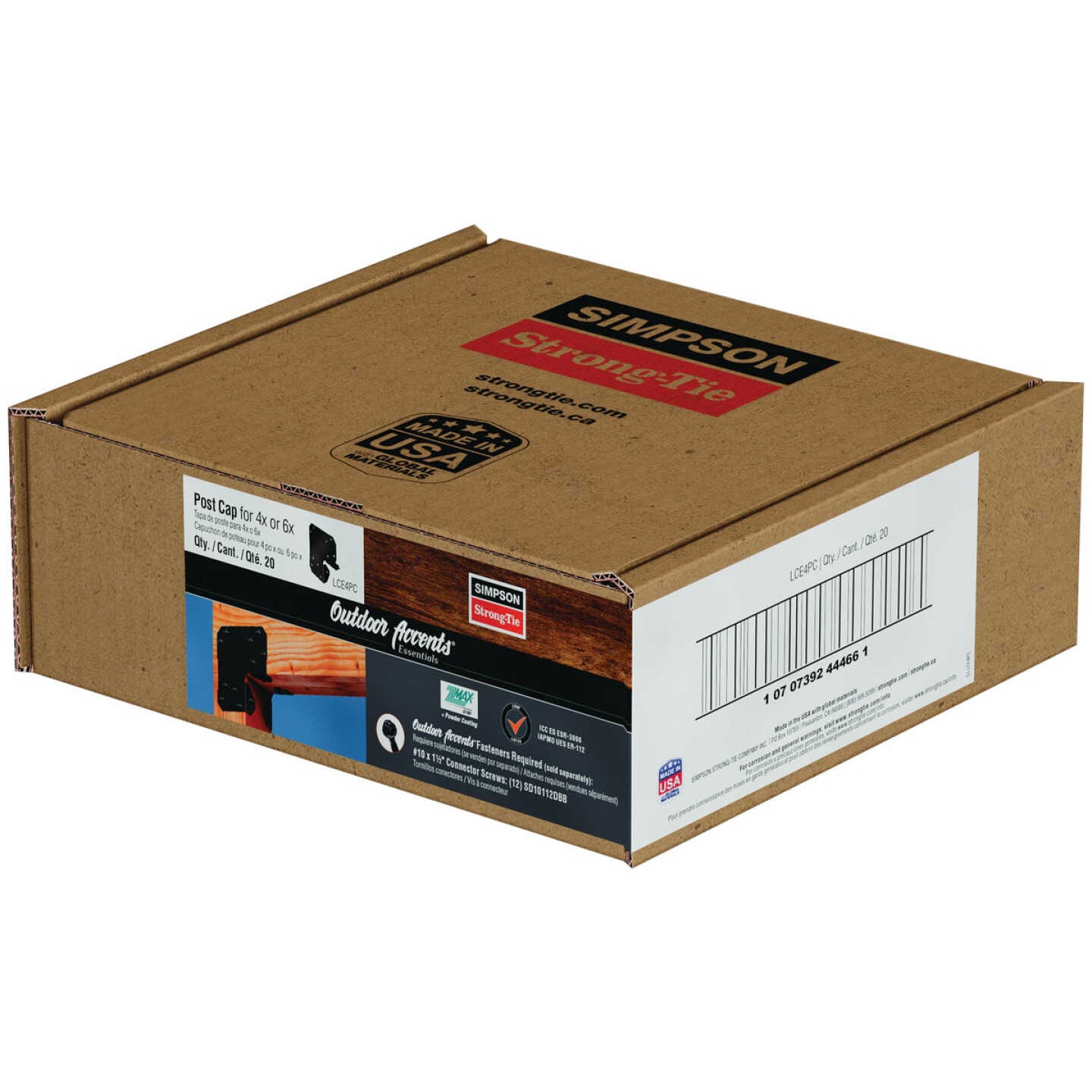 Simpson Strong-Tie Outdoor Accents ZMAX 4X Black End Post Cap Image 5