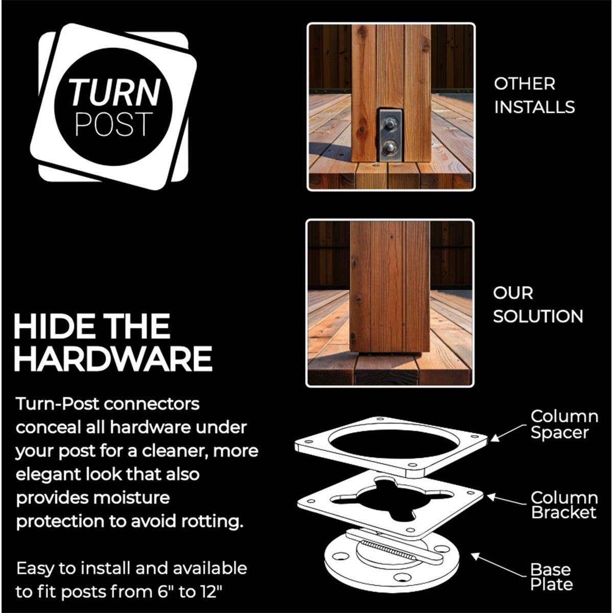 Turn-Post 6 In. x 6 In. & Larger Steel Post Connector Image 4