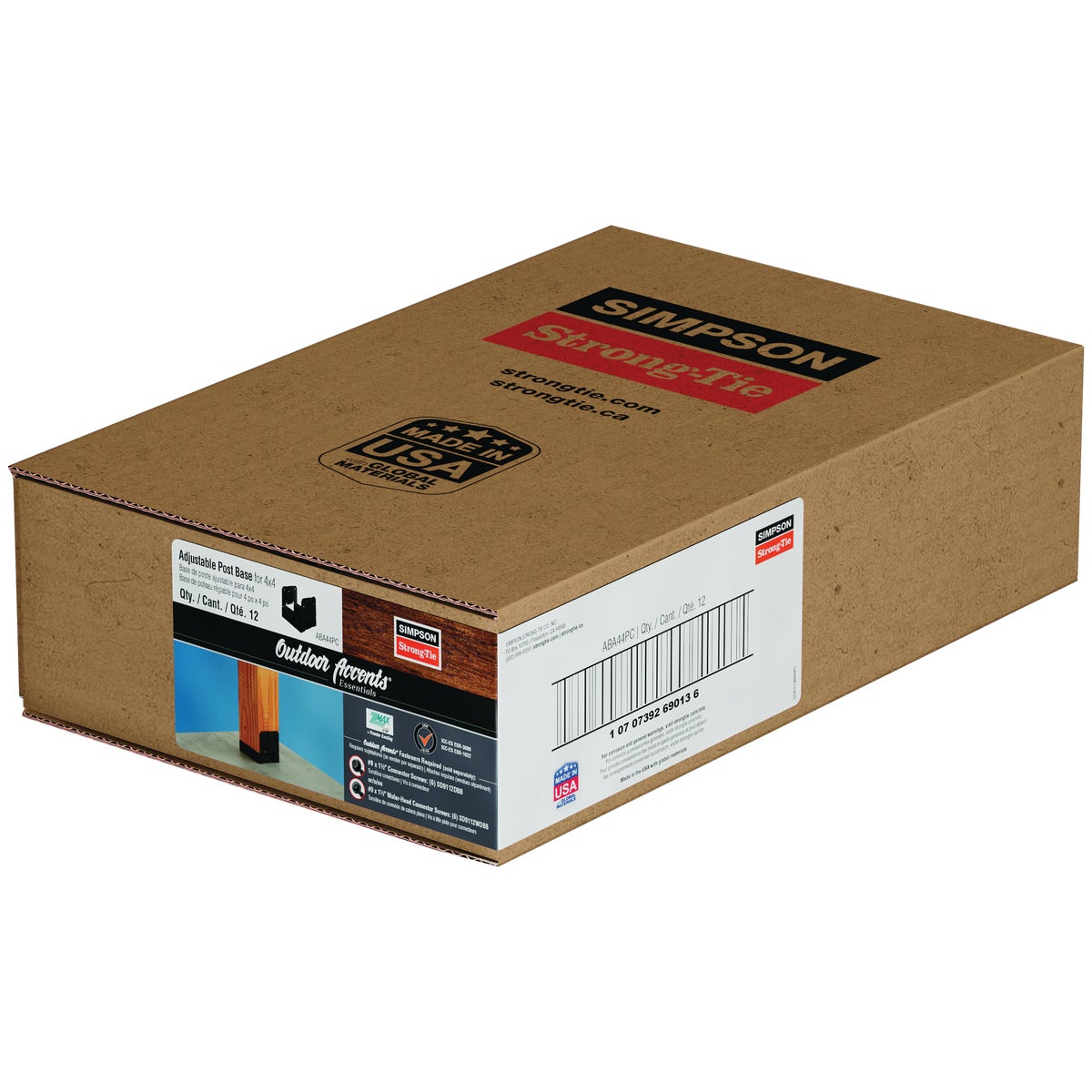 Simpson Strong-Tie ZMAX 4X4 Black Adjustable Standoff Post Base Image 5