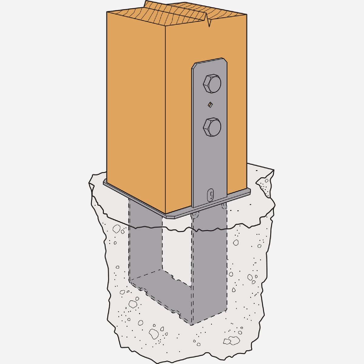 Simpson Strong-Tie 8 In. x 8 In. 7 ga Galvanized Column Base Image 2