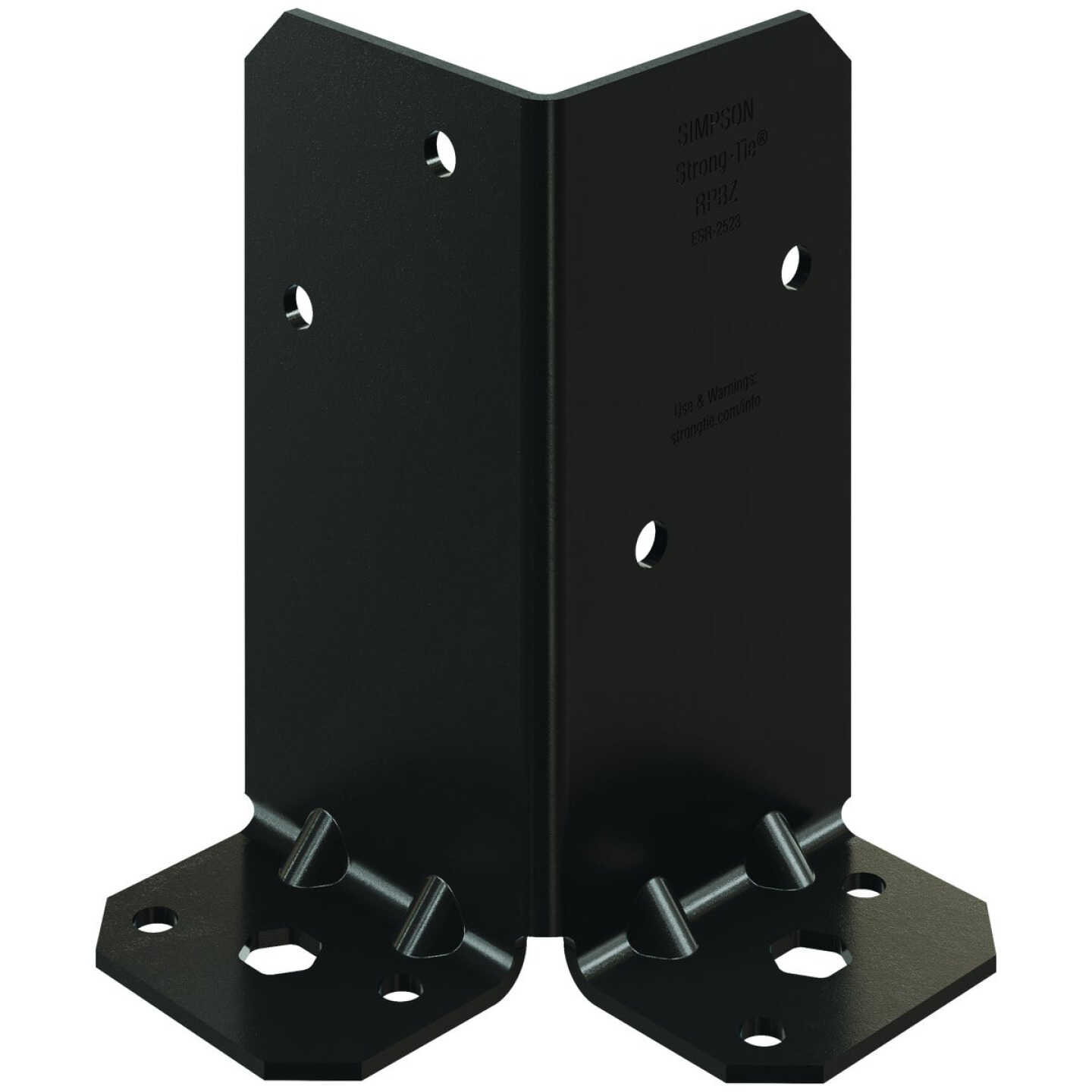 Simpson Strong-Tie ZMAX Galvanized Black Powder-Coated Retrofit Post Base for Double 2x4 Image 1