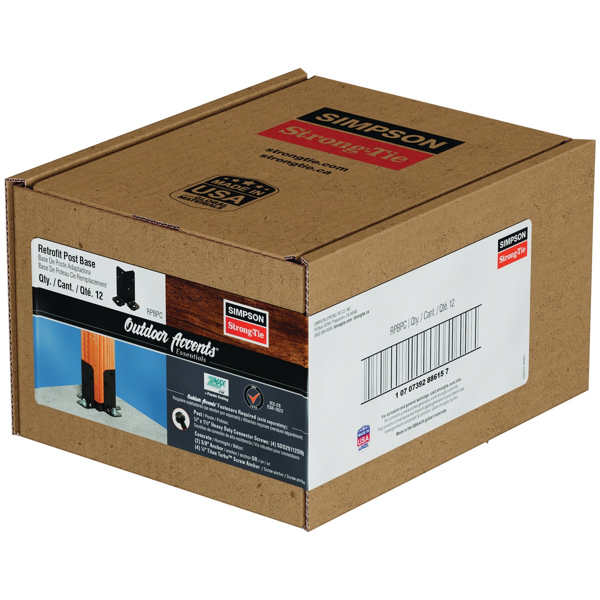 Simpson Strong-Tie ZMAX Galvanized Black Powder-Coated Retrofit Post Base for Double 2x4 Image 5
