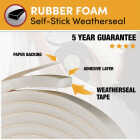 Frost King 3/8 In. W x 3/16 In. T x 10 Ft. L White Rubber Foam Weatherstrip Tape Image 5