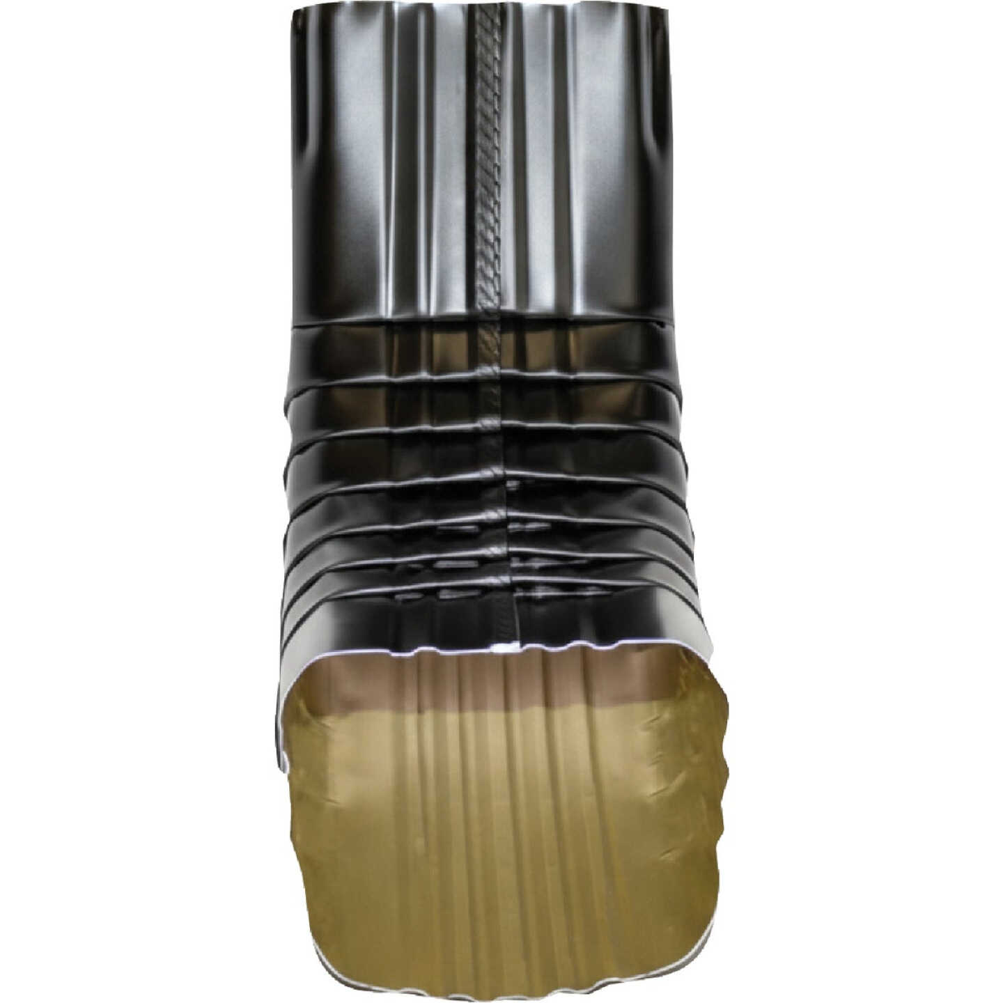 Spectra Metals 3 In. x 4 In. Aluminum Black Front Downspout Elbow Image 1