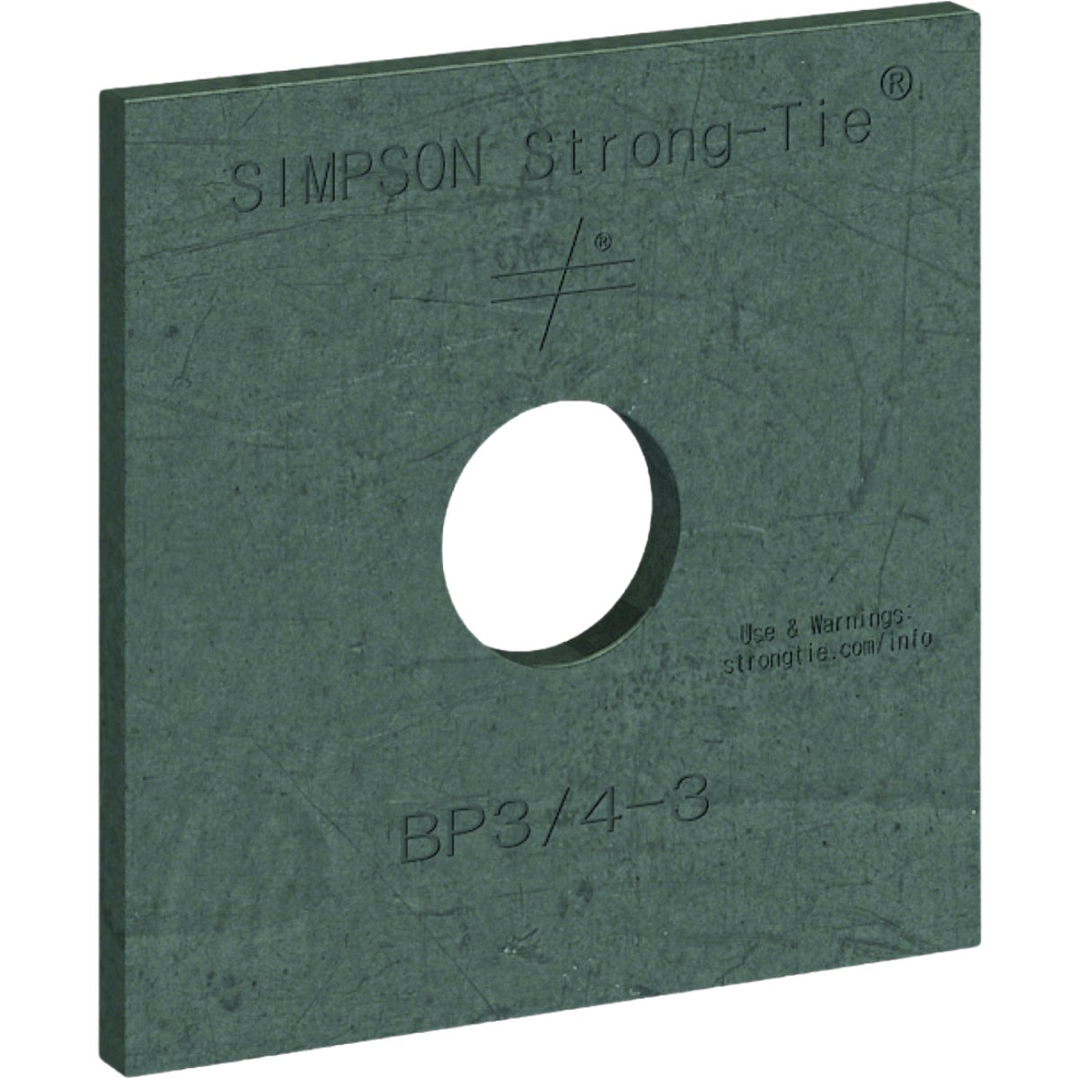 Simpson Strong-Tie 1/2 In. x 2 In. x 2 In. Uncoated Steel Bearing Plate