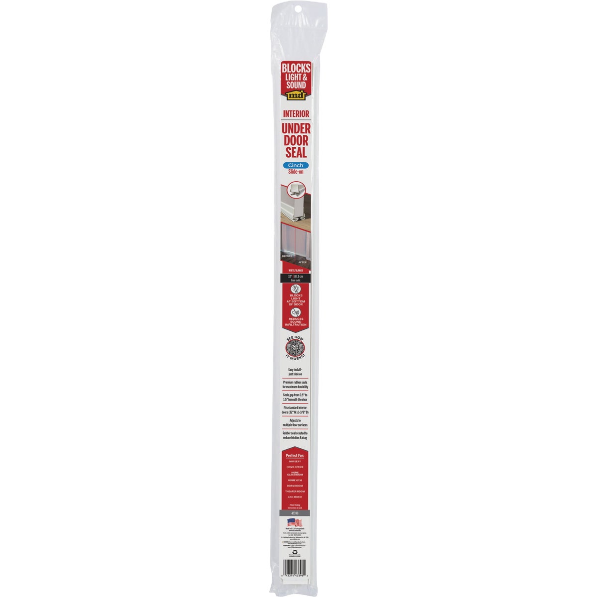 M-D Building Products CINCH 1.375 In. W. x 2.125 In. H. x 32 In. L. Vinyl & Rubber White Door Bottom Image 6