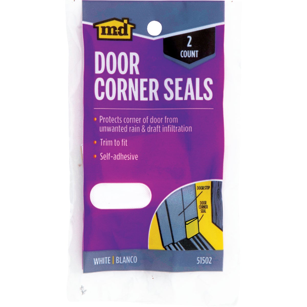 M-D Building Products White Door Corner Seal for Interior & Exterior Doors Image 8