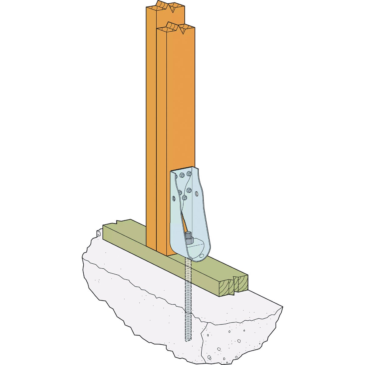 Simpson Strong-Tie 2.89 In. W x 17.5 In. H x 4.25 In. B 12 ga Galvanized Predeflected Holdown Image 2