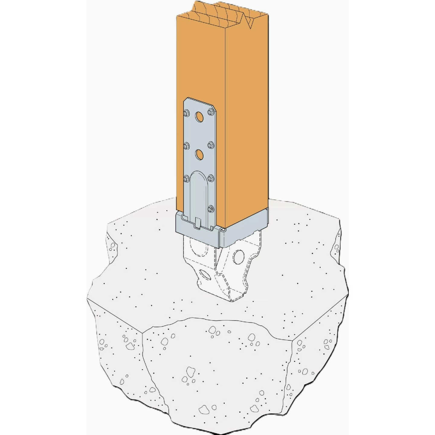 Simpson Strong-Tie ZMAX 4 In. x 6 In. 12 ga Galvanized Standoff Post Base Image 2