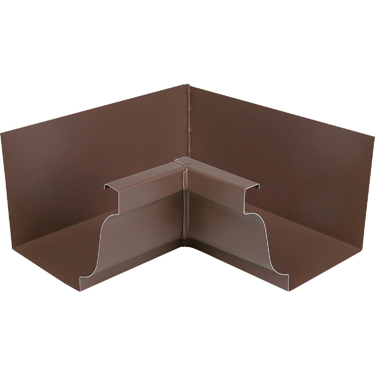 Amerimax 4 In. Galvanized Steel Brown Miter K-Style Gutter Inside Corner