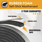 Frost King 1 In. W x 5/16 In. T x 10 Ft. L Black Rubber Foam Weatherstrip Tape Image 2